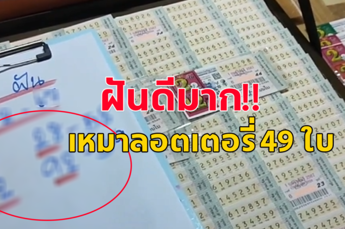 หนุ่มบอกว่าเมื่อคืนฝันดีมาก ตื่นเช้ามารีบไปเหมาแผงลอตเตอรี่ 49 ใบ