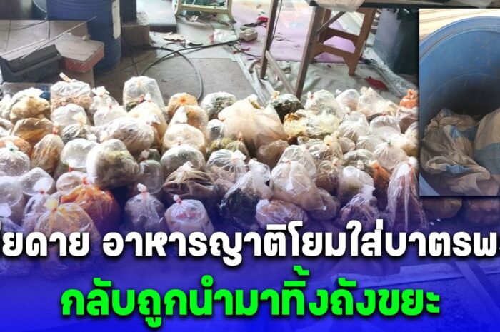 แสนเสียดาย อาหารญาติโยมใส่บาตรพระ กลับถูกนำมาทิ้งถังขยะ