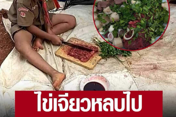 ไข่เจียวธรรมดาไป! ลูกเสือ 2024 ทำ ‘ลาบดิบ’ ให้เพื่อนในหมู่กินระหว่างเข้าค่าย