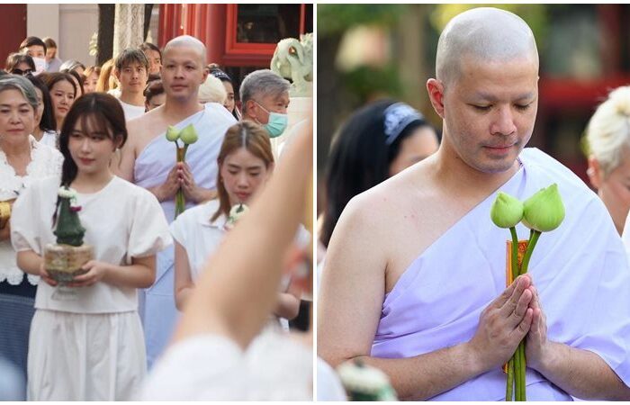 ว่าน ธนกฤต บวชเรียบง่าย ฟาง ธนันต์ธรณ์ ร่วมอนุโมทนาบุญ