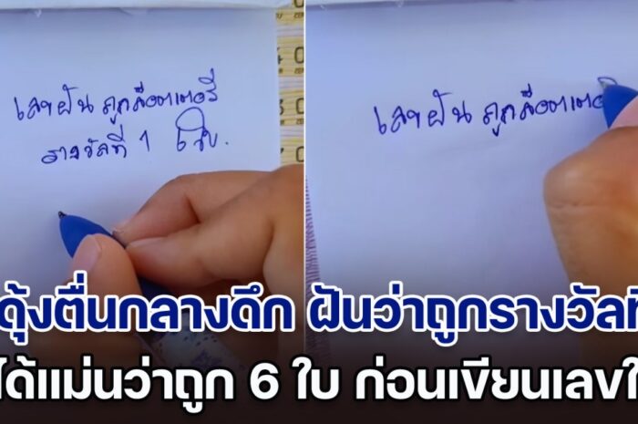 สาวสะดุ้งตื่นกลางดึก ฝันว่าถูกรางวัลที่ 1 จำได้แม่นว่าถูก 6 ใบ ก่อนเขียนเลขให้คนขายลอตเตอรี่ดู