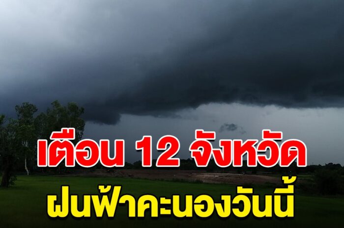 เตือน รายชื่อ 12 จังหวัด ฝนฟ้าคะนองวันนี้