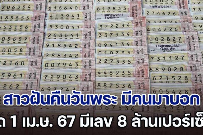 โปรดใช้วิจารณญาณ! สาวฝันคืนวันพระ มีคนมาบอก 1 เม.ษ. 67 ซื้อเลขนี้ ถูกแน่ล้านเปอร์เซ็นต์