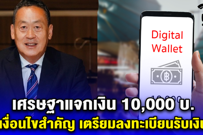 เศรษฐาแจกเงิน 10,000 บ. เช็กเงื่อนไขสำคัญ เตรียมลงทะเบียนรับเงินเลย