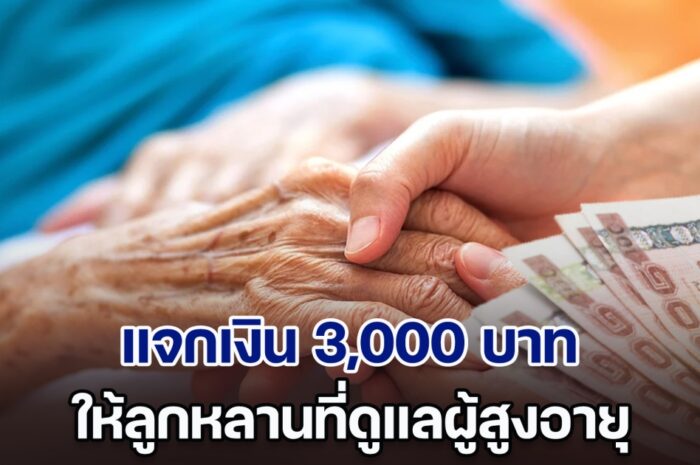 แจกเงิน 3,000 บาท ให้ลูกหลานที่ดูแลผู้สูงอายุ เริ่มจ่าย พ.ค. 67 ส่องเงื่อนไขที่นี่