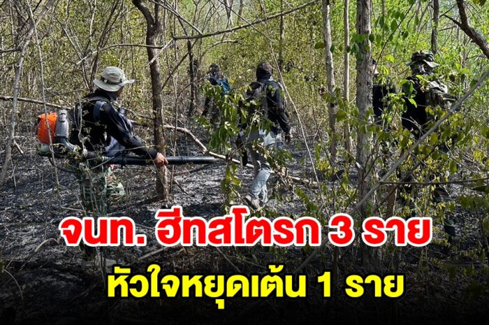 จนท.ดับไฟป่า ฮีทสโตรก 3 ราย หัวใจหยุดเต้น 1 ราย หลังเจอร้อนทะลุ 42 องศา