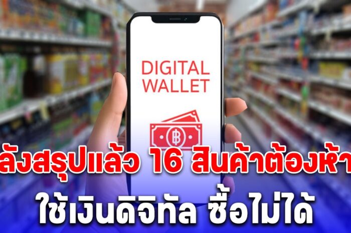 คลังสรุปแล้ว ของต้องห้าม 16 อย่าง ใช้ เงินดิจิทัลวอลเล็ต 10,000 บาท ซื้อไม่ได้