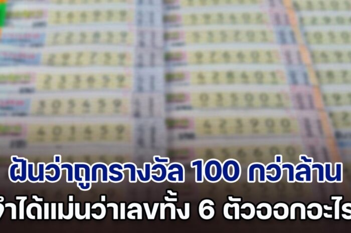 สาวเผลองีบ ฝันว่าถูกรางวัล 100 กว่าล้าน จำได้แม่นว่าเลขทั้ง 6 ตัวออกอะไร