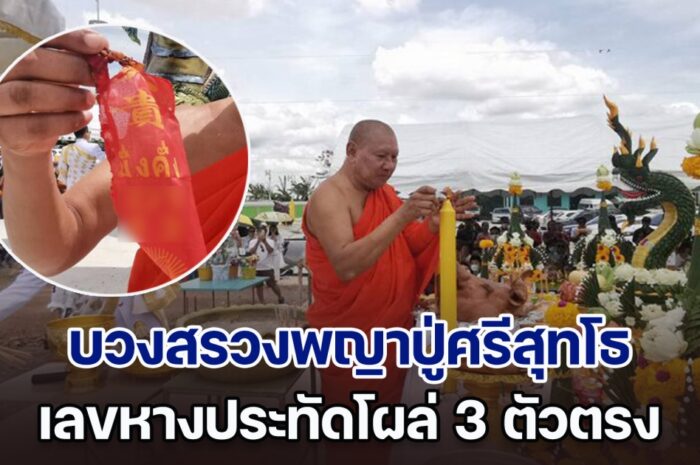 ฮือฮา บวงสรวง​พญาปู่ศรีสุทโธ ​อนันตนาคราชประทานพร เลขหางประทัดโผล่ 3 ตัวตรง มั่นใจไม่พลาด