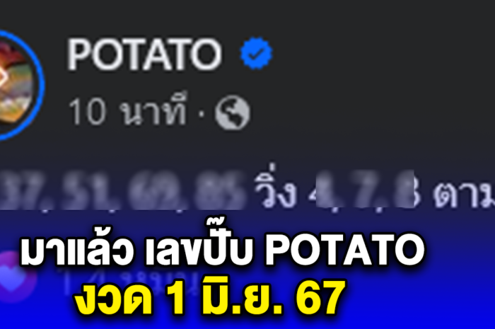 มาแล้ว เลขปั๊บ POTATO งวด 1 มิ.ย. 67