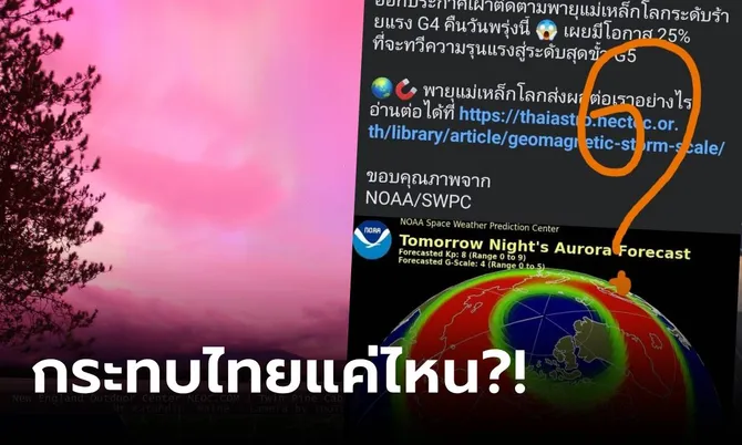 เริ่มแล้ว! “พายุแม่เหล็กโลก” รุนแรงสุดขั้ว G5 กระทบมนุษย์แค่ไหน ไทยโดนเอี่ยวด้วยหรือไม่?