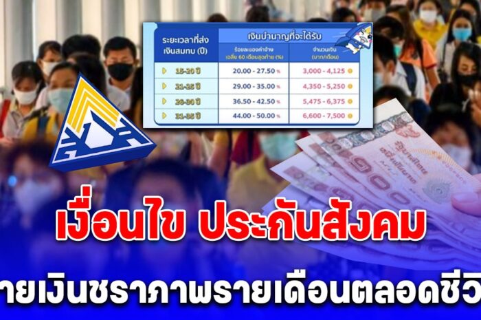 อายุครบ 55 ปี ประกันสังคมจ่ายเงินชราภาพรายเดือนตลอดชีวิต